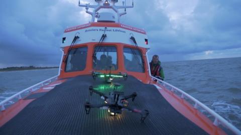 A lifeboat crew is using drones to help aid rescue operations.