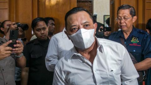 Arema FC's security officer Suko Sutrisno entering his verdict trial on 9/3