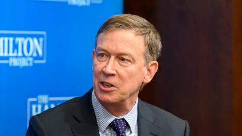 John Hickenlooper at a conference