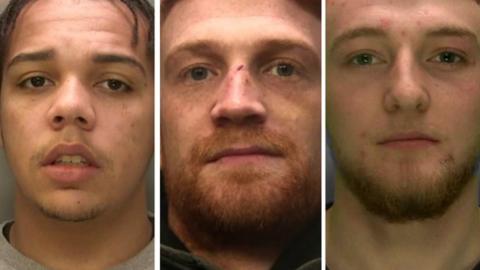 Composite police image of Sean Moore, Jack Williams and Cary Searle