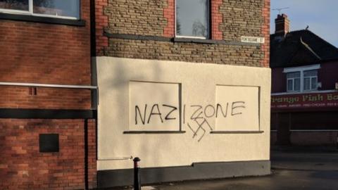 Racist graffiti in Grangetown