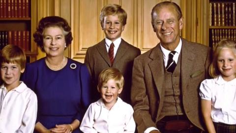 The Queen and Duke of Edinburgh with young royals