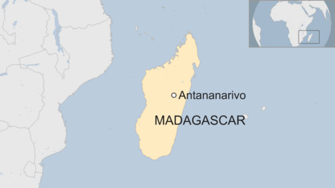 Map showing location of Antananarivo in Madagascar