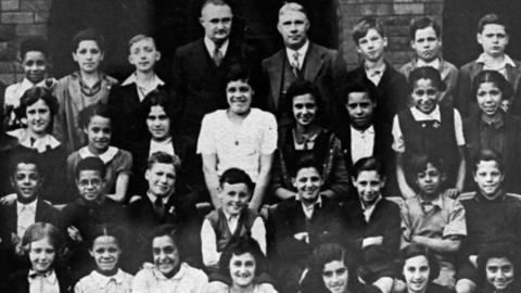 Pupils and teachers at South Church Street school in the 1930s