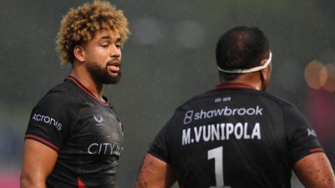 Saracens' Andy Christie and Billy Vunipola