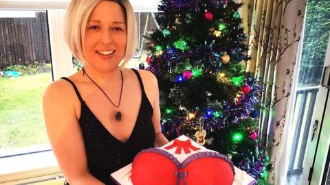 Lynsey Ritchie and her boob cake