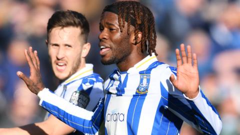 Ike Ugbo celebrates scoring for Sheffield Wednesday