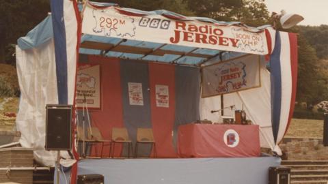 Stage for a 鶹Լ Radio Jersey outside broadcast