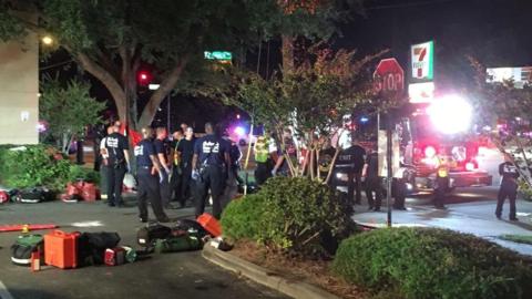 Scene outside Pulse Nightclub in Orlando on 12 June 2016