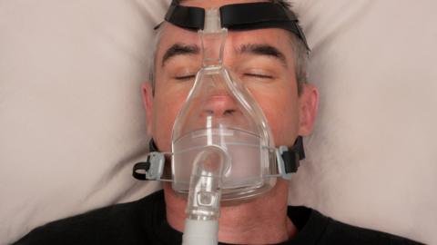 Man with CPAP