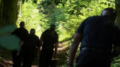 Police going up Caerphilly mountain