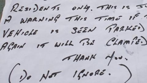 Picture of the note shared by police