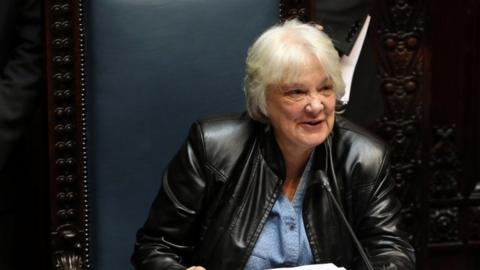 The new Uruguayan Vice-President and President of the Parliament General Assembly Lucia Topolansky in the General Assembly of Uruguay ic, in Montevideo, Uruguay, 13 September 2017