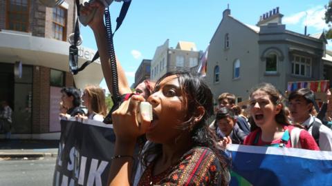 Climate protestors in Sydney