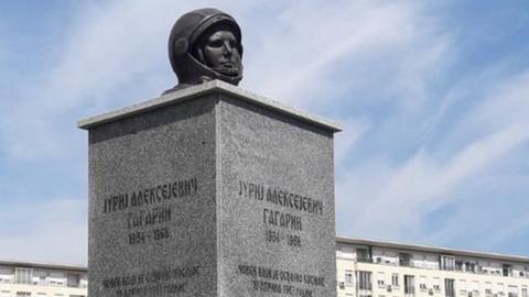 Bust of Yuri Gagarin in Belgrade