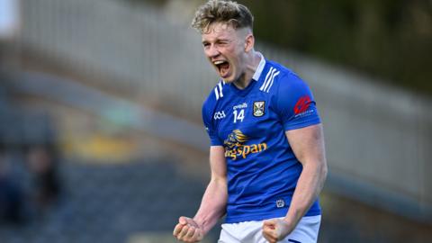 Cavan's Paddy Lynch celebrates after the final whistle at Clones