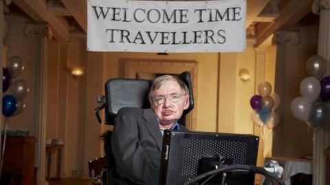 Prof Stephen Hawking at party