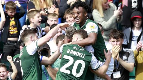 Plymouth Argyle celebrate a goal