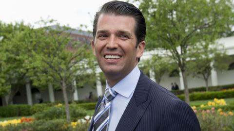 Donald Trump, Jr, son of US President Donald Trump, appears at the White House Easter Egg Roll in April.