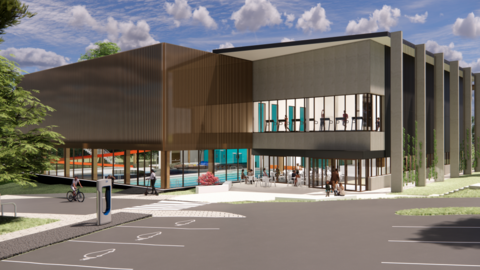 Artists Impression of new sports centre, Rainham