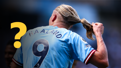 Erling Haaland playing for Manchester City