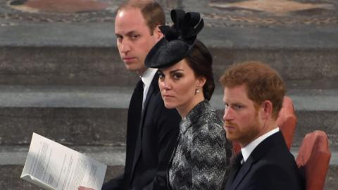 Prince William, the Duchess of Cambridge and Prince Harry.