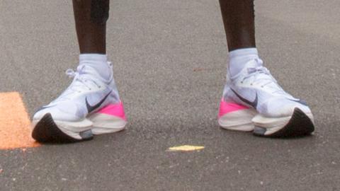 Eliud Kipchoge's Nike prototype shoes he wore to run a marathon in under two hours