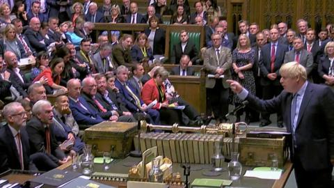 Boris Johnson addressing Parliament