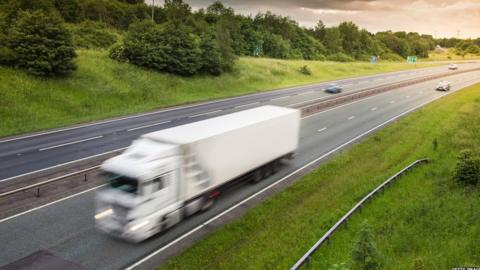 Lorry on motorway