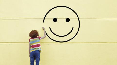 Smile face on window