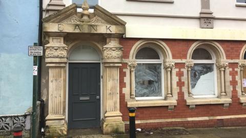 A closed NatWest bank in Llandysul, Ceredigion