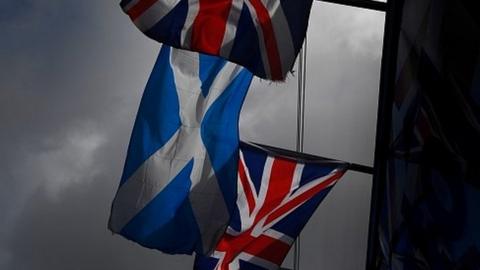 Union Jack and Scottish Saltire flags