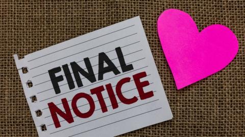 Final notice and heart notepad