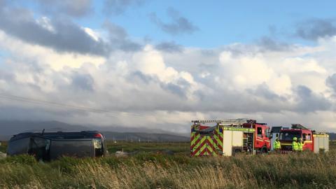 Scene of accident on South Uist