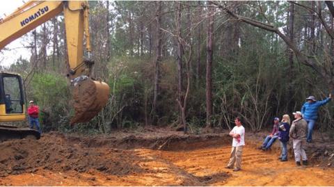 Anthropological dig at the Dozier School in 2014