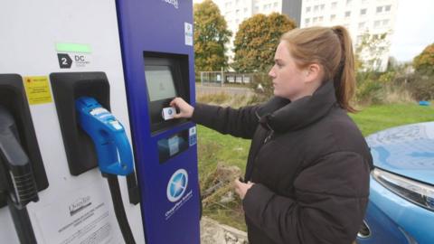 Laura Young said it had become more difficult to find public charging points that were working and available