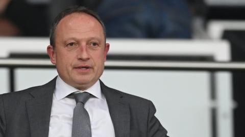 Derby owner David Clowes in the stands at Pride Park