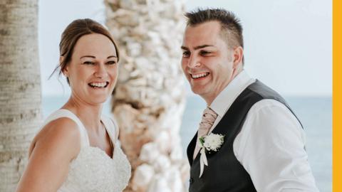 Debbie and Wayne Harding on their wedding day