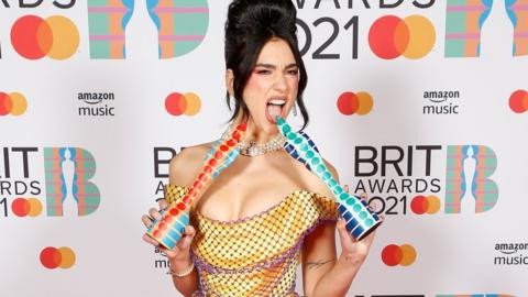 Dua Lipa at the Brit Awards