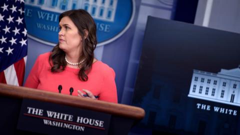 Sarah Sanders at the White House on 5 June 2018