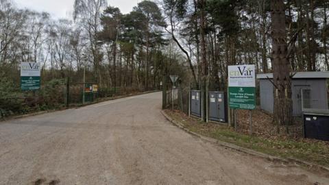 The entrance to the former Trumps Farm landfill site