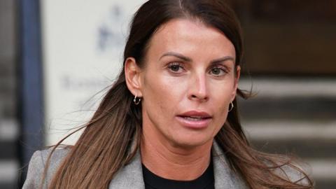 Coleen Rooney leaving the High Court on Monday after giving more evidence