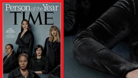 Close up of the arm and the Time magazine front cover