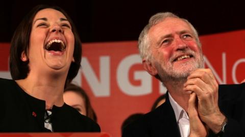 Kezia Dugdale and Jeremy Corbyn