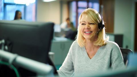 Woman working at computer