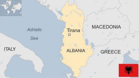 map of Albania