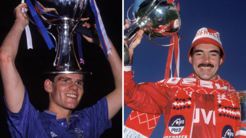 Rangers Ian Durrant and Willie Miller of Aberdeen