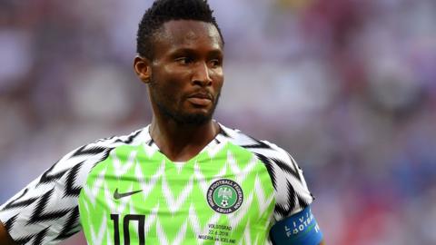 John Obi Mikel in action for Nigeria at the 2018 World Cup