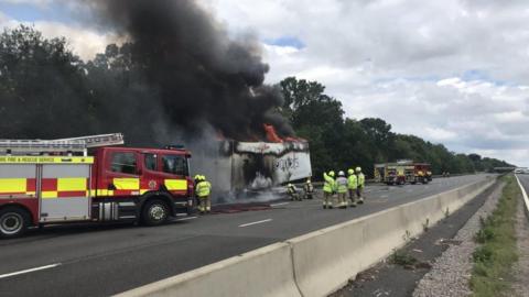 The lorry fire