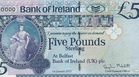 Example of a Northern Ireland paper £5 banknote